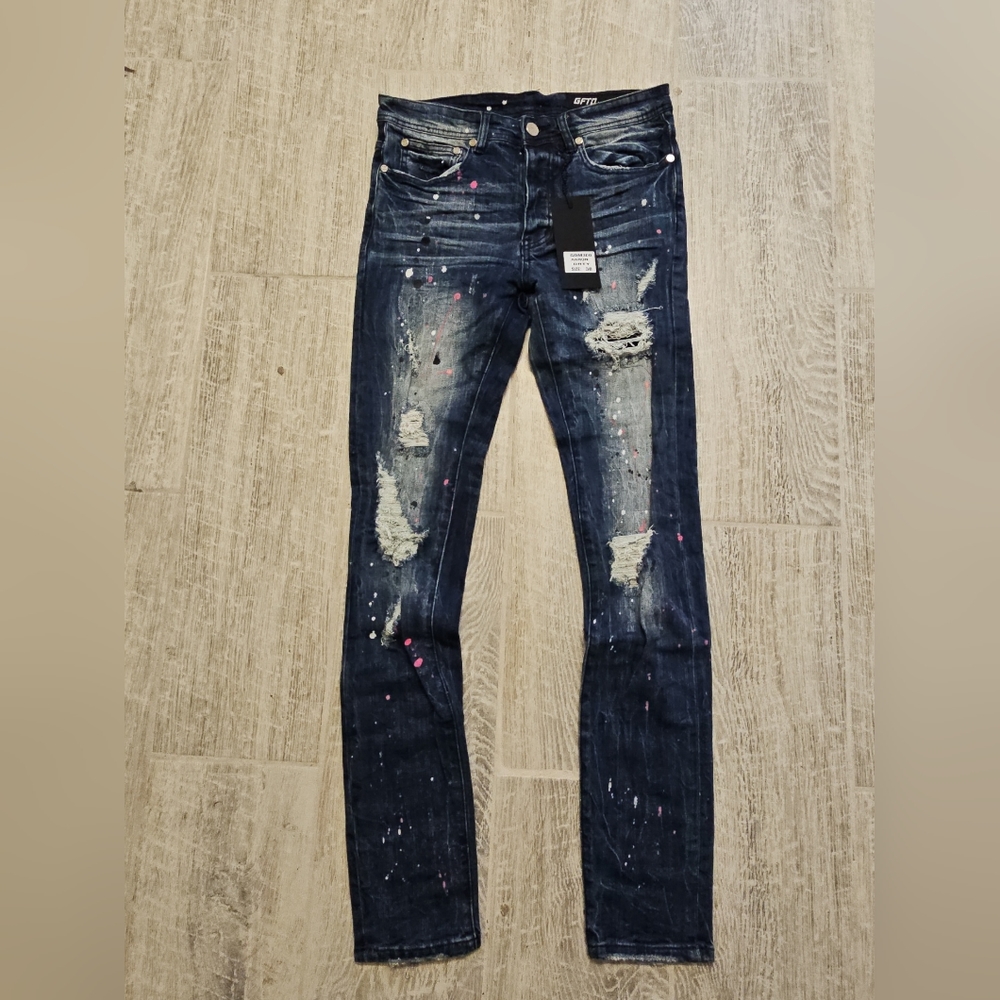 GFTD Blue/Pink Splatter Jeans